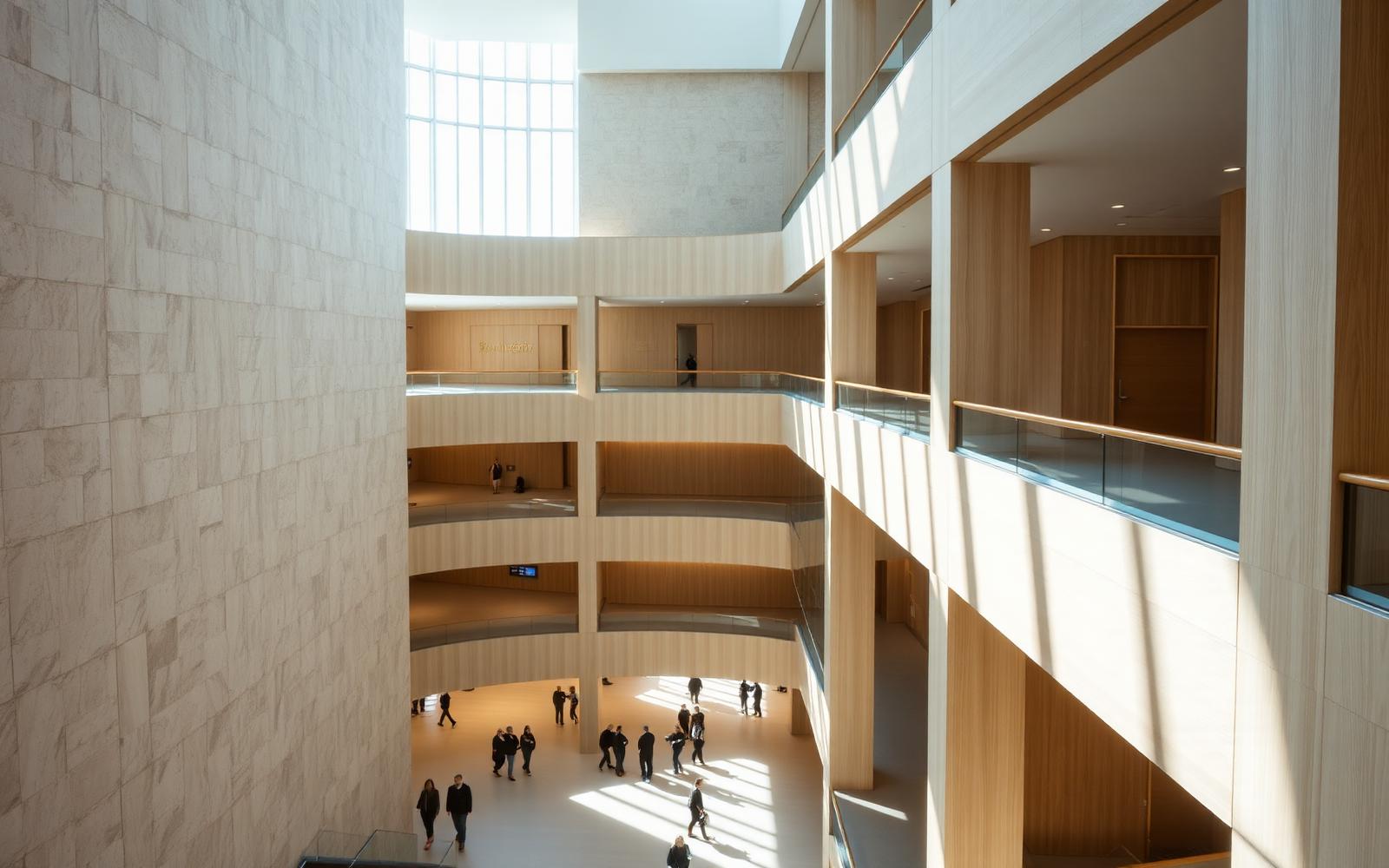 Commercial scenting case studies — bright modern building interior seen from a mezzanine walkway